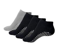 4 Paires Chaussettes Yoga Antidérapantes, Chaussettes de Yoga Antidérapantes Femme, Chaussette Pilates en Coton, Taille Unique, pour Danse, Ballet, Fitness Sport