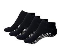 4 Paires Chaussettes Yoga Antidérapantes, Chaussettes de Yoga Antidérapantes Femme, Chaussette Pilates en Coton, Taille Unique, pour Danse, Ballet, Fitness Sport