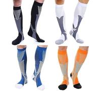 4 paires contention Bas de contention Voyage Circulation Compression médical 20-30 mmHg Professionnelle Soutien Lors des Vols ou Voyages Unisex Anti-thrombose Anti Varices