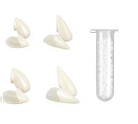 4 Paires Costume de Dents de Vampire(13mm & 15mm),Crocs de Vampire,Crocs Dents Fausses,Fausses dents de vampire,Vampire Dents Vampire Fangs Cosplay,Dents pour Accessoires de Crocs de Fête d’Halloween