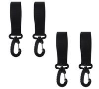 4 Paires Crochet de Poussette Rotatif 360° Noir, Polyester | Poussette Canne Poupon, Compatibilité Plusieurs Combinaisons, Rangement Pratique, Lot Unique