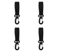 4 Paires Crochet de Rotation pour Poussette, Multifonction, Noir | Polyester, Rotation 360 Degrés, Usage Polyvalent, pour Poussette Canne et Poussette Poupon, Attache Pratique