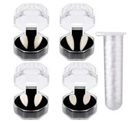 4 Paires Crocs de Vampire pour Halloween Cosplay, 4 Tailles Fausses Dents Vampire Accessoires de Déguisement pour Halloween (Blanc)