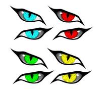 4 Paires D'Autocollants De Voiture Aux Yeux De Chat, D'Autocollants Créatifs, D'Autocollants 3D Cat, D'Autocollants Réfléchissants Et De Décorations De Véhicules.