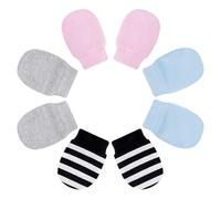 4 Paires de Bébé Gants Doux Ajustable Anti-Rayures Moufle Naissance pour Garçon Filles 0-6 Mois