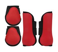 4 paires de bottes pour les membres antérieurs et postérieurs du cheval, bottes à coque en PU protégeant les tendons, adaptées au saut, à la course et aux entraînements ; (1 ensemble rouge XL)