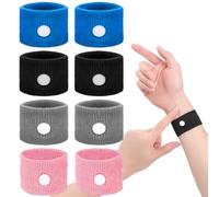 4 paires de bracelets d'acupression anti-nausées, Mal des transports/mer/air/voiture, Soulagement vertige pour adultes et enfants, Bandes réglables sans médicament
