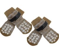 4 Paires De Chaussettes Antidérapantes Pour Chien Avec Bandes Adhésives Ajustables, Chaussettes Chien, Protection Pattes Chien Pour Les Planchers En Bois, Dégradé Marron, Petit