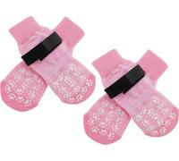 4 Paires De Chaussettes Antidérapantes Pour Chien Avec Bandes Adhésives Ajustables, Chaussettes Pour Chien, Protection Pattes Chien Pour Les Sols En Bois, Rose Dégradé, Taille S