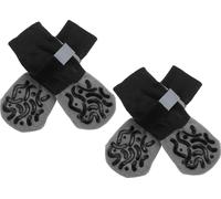 4 Paires De Chaussettes Antidérapantes Pour Chien Avec Bandes Réfléchissantes Ajustables, Chaussettes Chiens, Protection Pattes Chien Pour Les Sols En Bois, Noir Gris, Taille S