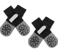4 Paires De Chaussettes Antidérapantes Pour Chien Avec Bandes Réfléchissantes Ajustables, Chaussettes Chien, Protection Pattes Chien Pour Les Sols En Bois, Noir Gris, Taille S