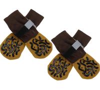 4 Paires De Chaussettes Antidérapantes Pour Chien Avec Bandes Réfléchissantes Ajustables, Chaussettes Pour Chien, Protection Pattes Chien Pour Les Sols En Bois, Marron, Petit