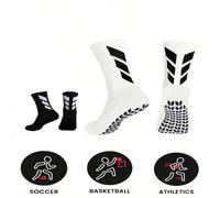 4 paires de chaussettes de sport à motif flèche noir et blanc, unisexes, avec un design de flèche personnalisé sur les chaussettes et une semelle antidérapante, convenant aux sports comme le football,