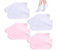 4 paires de chaussettes lotion pour pieds secs pendant la nuit en coton, chaussettes hydratantes pour les pieds réutilisables pour hydrater, réparer et adoucir les talons craquelés pour les femmes pe