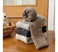 4 paires de chaussettes thermiques à pois, chaussettes d'équipe rétro mignonnes et polyvalentes pour l'automne/l'hiver, chaussettes douillettes 39-42,36-39UnicolorePolyester