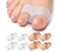 4 paires de correcteurs d'oignon unisexes en silicone (gros orteil et petit orteil), séparateurs d'orteils transparents, écarteurs d'orteils, soulagement de la douleur, correction des orteils