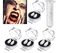 4 Paires de Crocs de Vampire, Dents de Vampire pour Halloween, 4 Tailles de Crocs de Vampire avec adhésif pour Halloween Cosplay, Cosplay Props Accessoires de Costume de Vampire pour Halloween Party