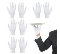 4 Paires de Gants Blancs 100% Coton Doublure Extensible Gants Service | pour Serveurs D'inspection pour Pièces de Monnaie Bijoux Argent Protection D'inspection Peinture Décoration