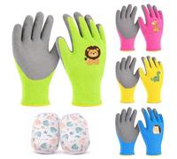 4 Paires de Gants Jardinage Enfant, 1 Paire de Gants à Manches, Les Gants Jardinage Conviennent aux Enfants de 3 à 5 ans, Convient Pour les Tâches Ménagères Quotidiennes et les Activités de Plein Air
