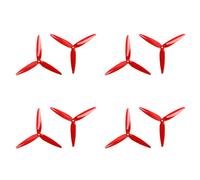 4 paires d'hélices 7040 7x4x3 à 3 pales en polycarbonate (CW+CCW) pour drones RC FPV Freestyle 7 pouces longue portée (pièces détachées, rouge)