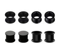 4 Paires Écarteur d Oreilles en Silicone, Écarteur Tunnel Plugs en Silicone d'Étirement des Oreillettes Ecarteur d’Oreille Tunnel 3-25mm Écarteur Tunnel Plugs Bijoux pour Homme Femme (Noir, 5mm)