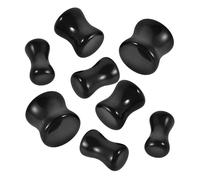 4 Paires Écarteurs D’oreilles en Obsidienne Noir 5 à 10mm, Style | Bords Lisses, Plusieurs Tailles, Accessoire Polyvalent, pour Spectacles et Soirées, Design Unique