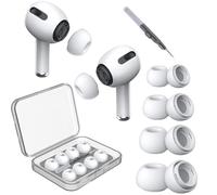 4 Paires Embout pour Airpods Pro/Airpods Pro 2, Embout Ecouteur Intra Auriculaire, Bouchon Oreille Silicone avec Boîte Portable + 1 Stylo de Nettoyage, Embouts de Rechange(XS/S/M/L)