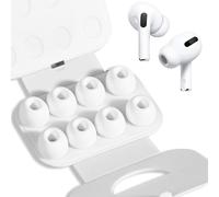 4 Paires Embouts pour Airpods Pro et Airpods Pro 2 Avec Trou de Réduction du Bruit,Embouts en Silicone Airpods Pro Avec Boîte de Rangement Portable et S'adaptent Dans le Boîtier de Chargement,Taille M