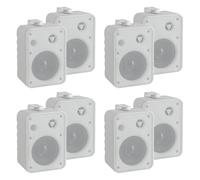 4 Paires Enceintes HiFi 2 Voies Haut Parleur 10W Montage au Mur ou Plafond Blanc