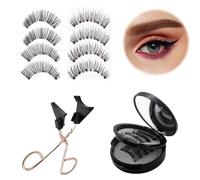 4 Paires Faux Cils Magnétiques avec Applicateur, Cils Magnétiques Aimant, Réutilisables Sans Colle ni Liner, Imperméables et Look Naturel