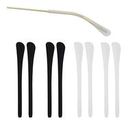 4 paires Lunettes Embouts Extrémités Silicone Anti-dérapante Souple Confortable Crochets d'oreille en Silicone de Outil Réparation pour Jambes de Lunettes de Soleil Minces en Métal (noir et blanc)