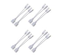 4 Paires Poe Câble Injecteur Et Câble Répartiteur Adaptateur De Prise Rj45 Ethernet D'Alimentation 12V Pour Caméra De Sécurité Ip/Routeur/Commutateur