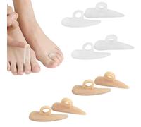 4 Paires Silicone Correcteurs D'orteils,Orthese Orteil En Griffe,Toe Spacer,Marteau Toe Pads,Adjustable Toe Splitter,Réduit La Douleur Et Les Frottements, Blanc, Couleur De Peau