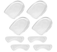 4 Paires Talonnette Silicone en Gel, Hauteur Augmentation Silicone Semelles, Talonnette Tendon D'achille, Calcaneenne Rehaussantes Transparent, Protege Semelles Chaussures Gel Femmes Hommes (2 cm)