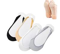 4 Pairs Invisible Padded Boat Socks, Ice Silk Invisible Socks, Invisible Ice Silk Breathable Socks, Invisible Non Slip Ice Silk Socks for Women (4 Color Mix,4 Pairs)