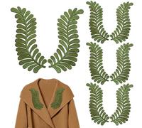4 Pairs Leaf Applique, Decorative Ivy Embroidered Green Applique, Fabric Repair Patch for Clothes Jean Jacket Pant Vest Backpack, GreenLeaf