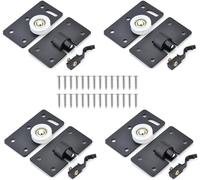 4 Pairs of Furniture Casters Sliding Wheels,Nylon Cabinet Door Caster Set,Furniture Roller Wheels for Wardrobe,Closet,Sliding Wardrobe Door (with 28 Screws)