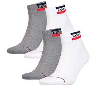 4 Pairs of Levis 144NDL Mid Cut SPRTWR L Unisex Socks Stockings 902011001, Farben:062 - white/grey, Socken & Strümpfe:39-42
