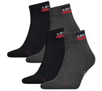 4 Pairs of Levis 144NDL Mid Cut SPRTWR L Unisex Socks Stockings 902011001, Farben:Mid Grey/Black, Socken & Strümpfe:39-42