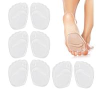 4 Pairs of Silicone Gel Insoles,Non-Slip Metatarsal Pad,Cushion Insoles,SiliconeHalfInsoles,Non-Slip Shoes Transparency Silicone Gel Cushions,Ballenpolster Vorfuß,For Women Wear High Heels Shoes