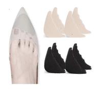 4 Pairs Toe Filler Inserts Adjustable Toe Plug Reusable Shoe Filler for Too Big Shoes for Women Men Unisex Pumps Flats Sneakers - Black + Beige