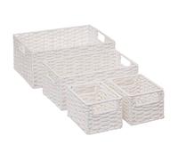 4 paniers de rangement ""Vannerie"" blanc - 5 five simply smart