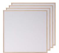 4 panneaux de peinture tendus 30 x 30 cm | coton, bois de pin | panneaux de toile prêts à peindre avec joint d'ombre, panneau de toile avec kit de cadre
