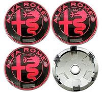 4 Paquet Cache-moyeux pour Alfa Alpha Romeo 159 147 156 Giulietta Mito 60mm,Enjoliveurs de Roue,Enjoliveurs de Jante,Anti-Rayures Couvercle de Moyeu de Roue avec Logo