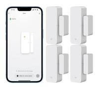 4 Paquet de capteur de Porte WiFi, capteur de fenêtre de Porte Tuya, Alarme en Temps réel de capteur de fenêtre Compatible avec Alexa Google, capteur de Contact Ouvert de Porte de sécurité à Domicile
