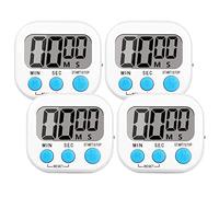 4 Paquets Alarme Forte Minuteur De Cuisine, Magnetique Time Timer avec Grand Écran LCD, Timer Enfant pour Étude, Exercer, Cuisson