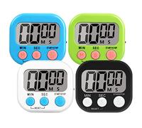 4 Paquets Alarme Forte Minuteur De Cuisine, Magnetique Time Timer avec Grand Écran LCD, Timer Enfant pour Étude, Exercer, Cuisson