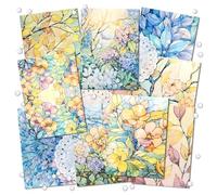 4 paquets d'autocollants en papier floral pailleté Aquarelle à motifs de fleurs Autocollant laser avec contour holographique Autocollant d'album pour Fabrication de cartes Art et Artisanat (Glaze)