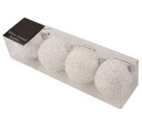 4 paquets de 7cm blanc givré de Noël scintillants Babioles