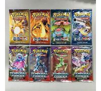 4 paquets de cartes Pokémon JCC : Écarlate et Violet 151 Team Up Soleil et Lune Destinées Brillantes GX Tag Team Vmax EX Méga Énergie Jeu de cartes à collectionner anglais Évolutions Booster Jouets de